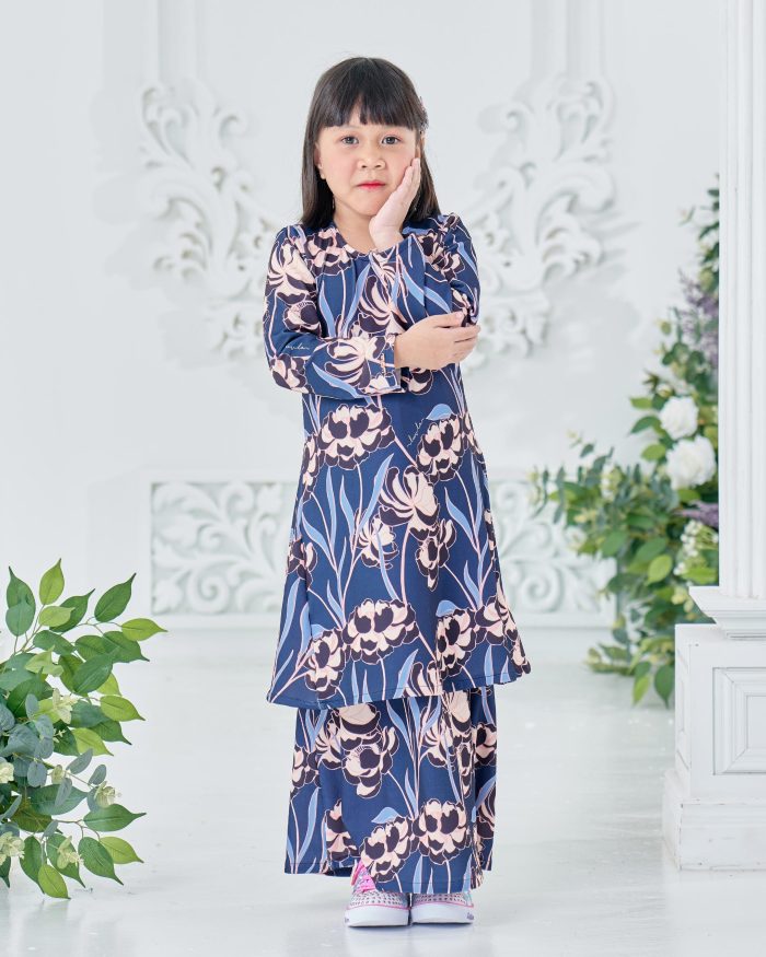 Baju Kurung Pahang Laura Printed Kids 8.0 - Admiral Gladicius