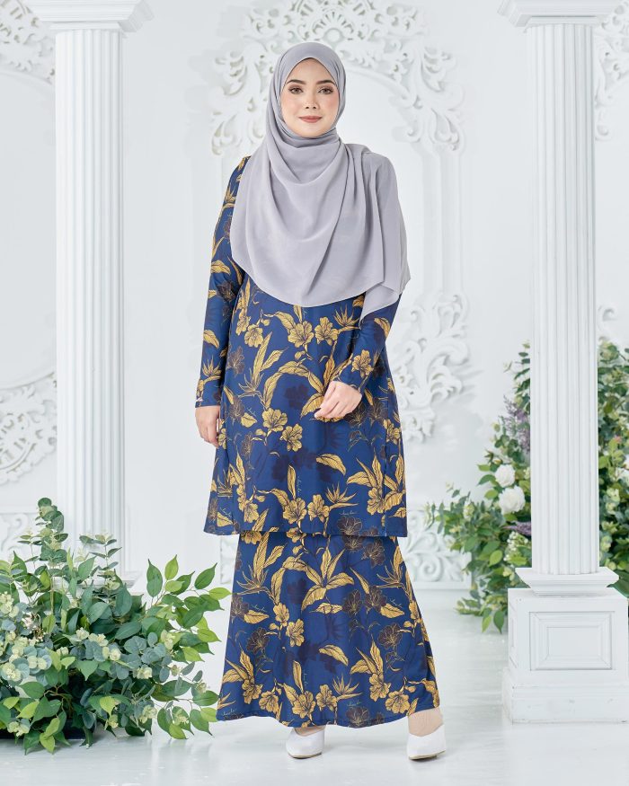 Baju Kurung Pahang Laura Printed 8.0 - Botanic Begonia - Image 2