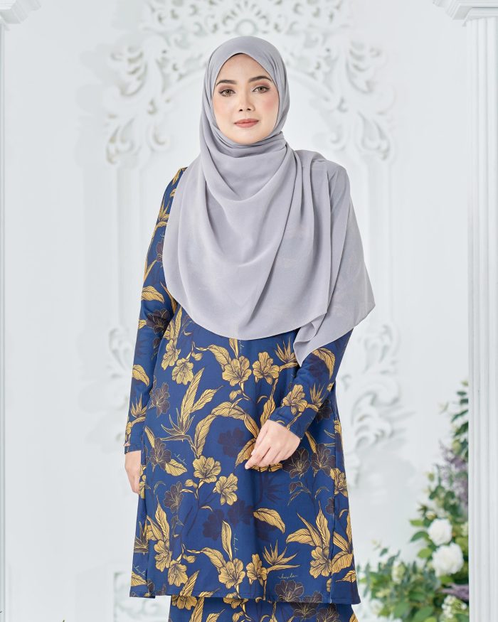 Baju Kurung Pahang Laura Printed 8.0 - Botanic Begonia - Image 3