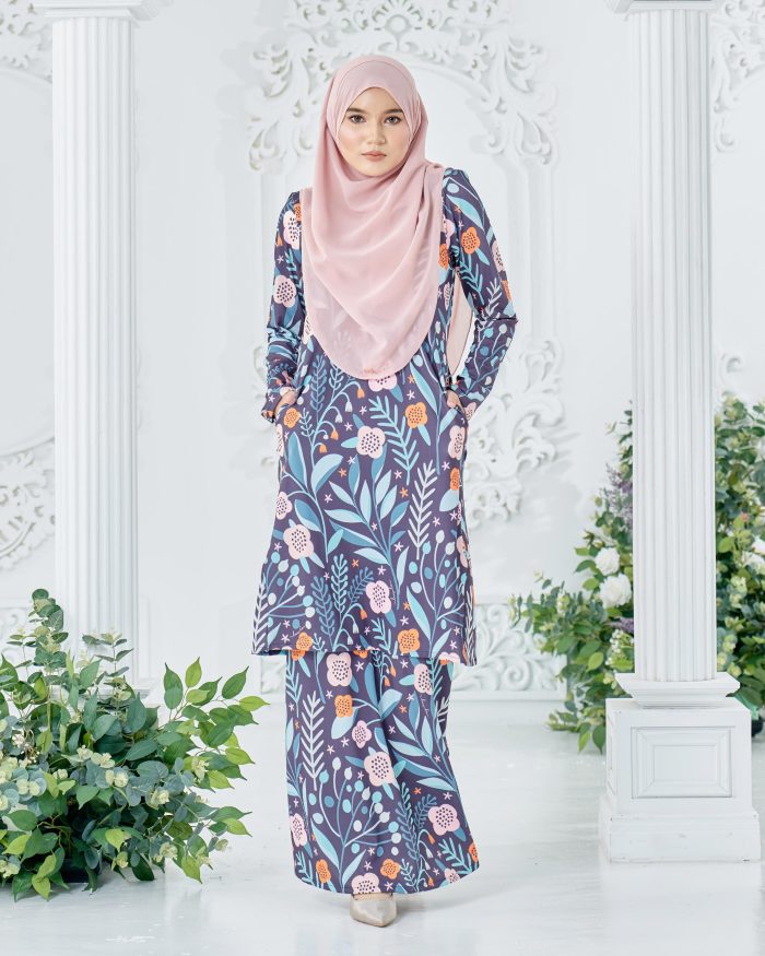 Baju Kurung Pahang Laura Printed 8.0 - Dreamy Flower