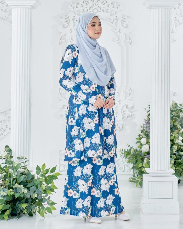 Baju Kurung Pahang Laura Printed 8.0 - Gardenia Night