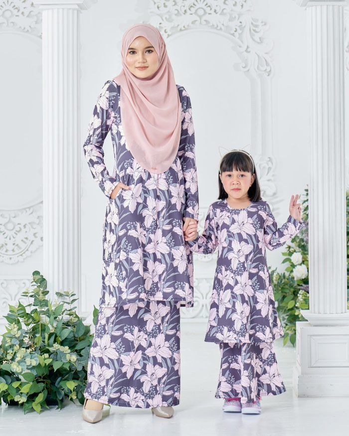 Baju Kurung Pahang Laura Printed 8.0 - Michelia - Image 5