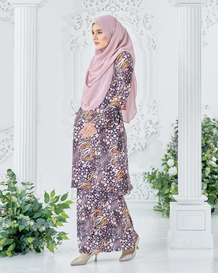 Baju Kurung Pahang Laura Printed 8.0 - Panthera Uncia