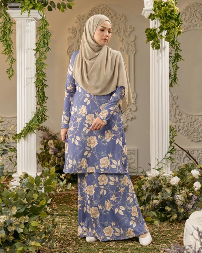 Baju Kurung Pahang Laura Printed 8.0 - Royal Rose