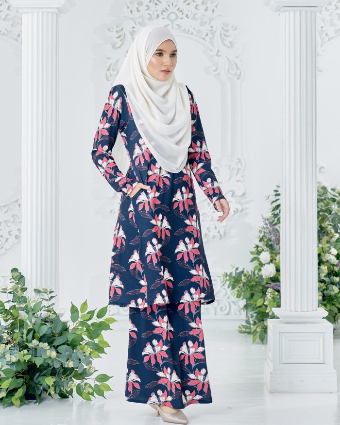 Baju Kurung Pahang Laura Printed 8.0 - Statice Yale