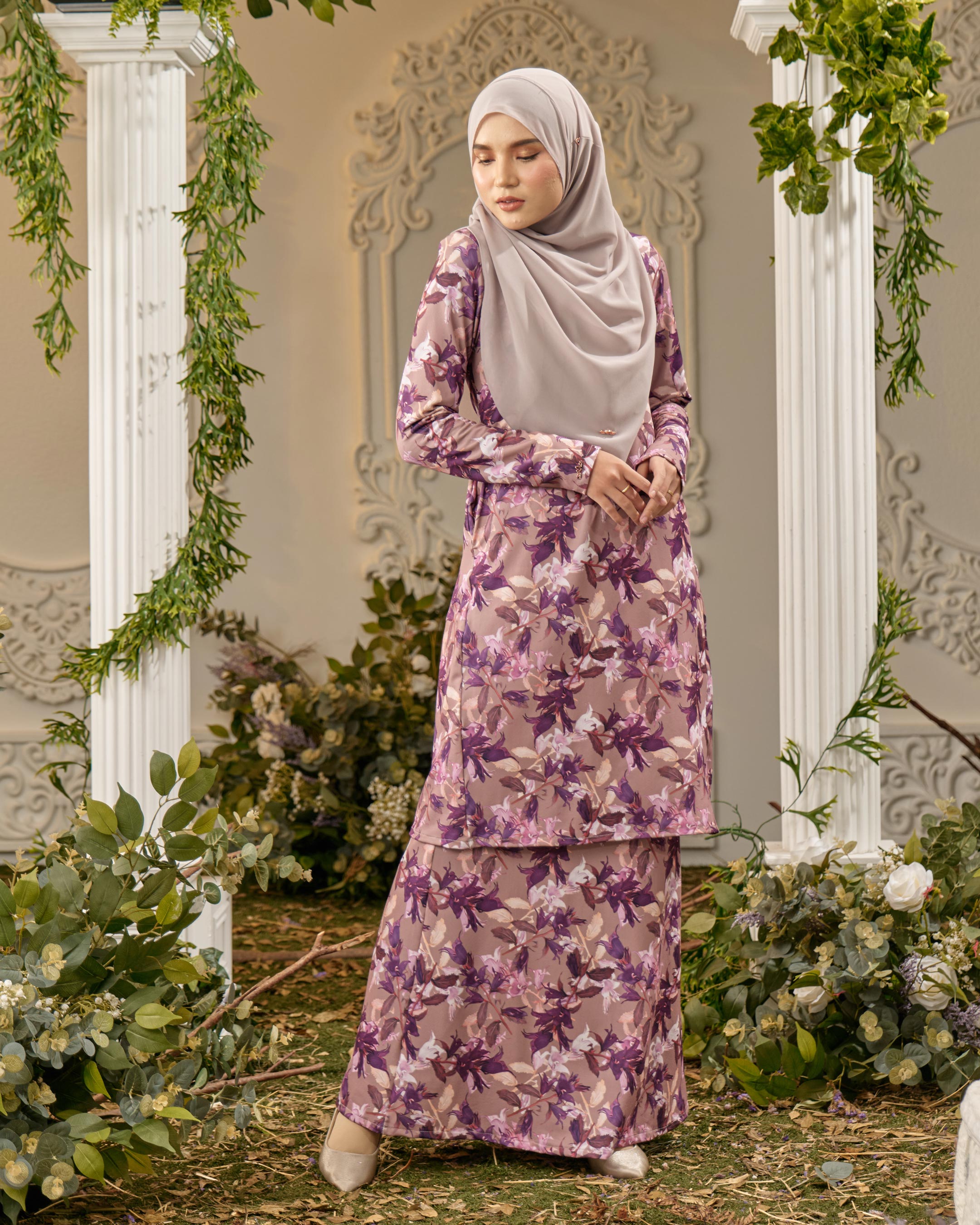 Baju Kurung Pahang Laura Printed 8.0 - Tuberose