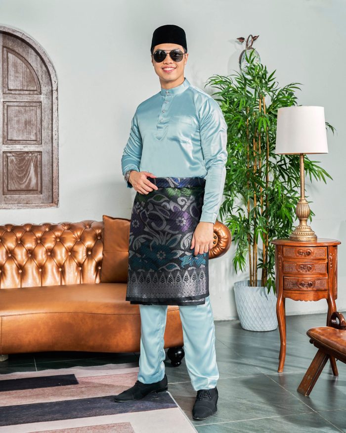 Baju Melayu Tailored Fit - Sky Blue