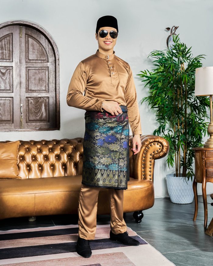 Baju Melayu Tailored Fit – Bronze Brown