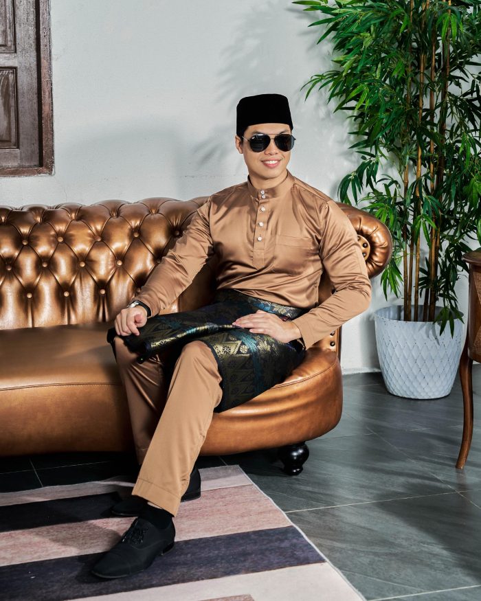 Baju Melayu Tailored Fit – Bronze Brown - Image 2