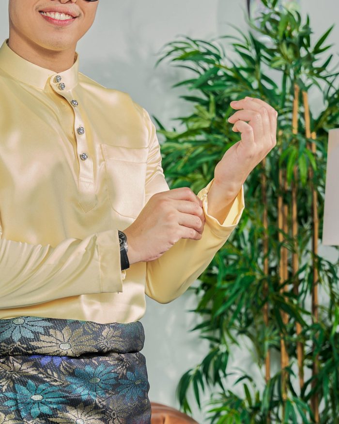 Baju Melayu Tailored Fit – Canary Yellow - Image 4