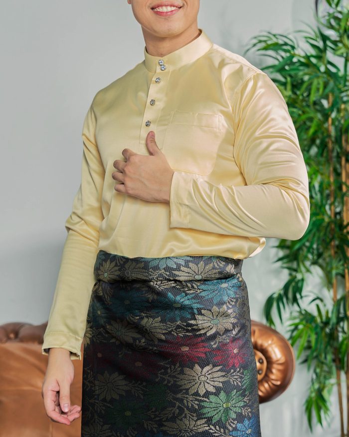 Baju Melayu Tailored Fit – Canary Yellow - Image 3