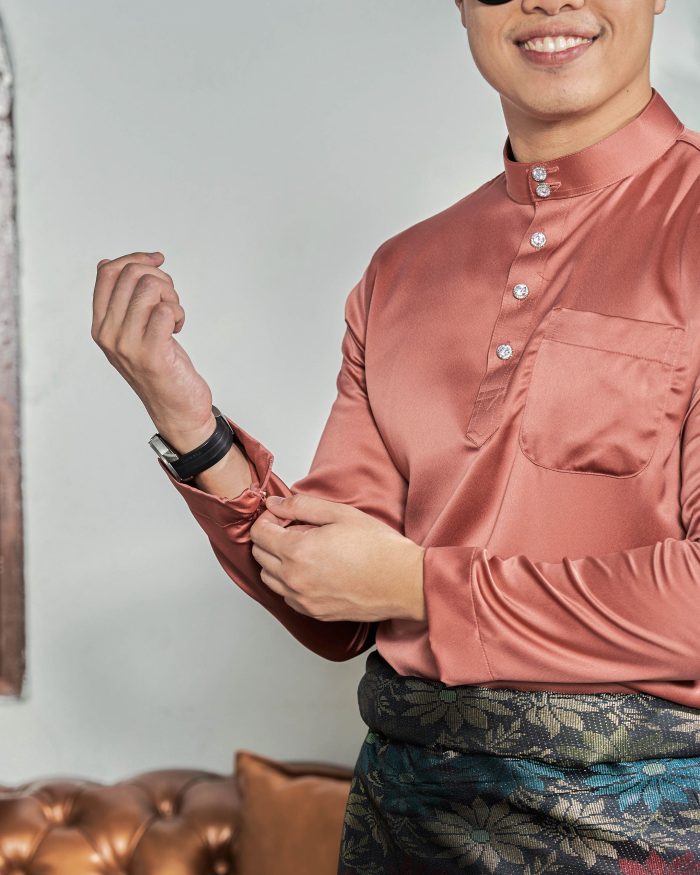 Baju Melayu Tailored Fit – Coral - Image 5