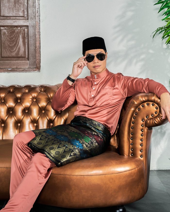 Baju Melayu Tailored Fit – Coral - Image 3