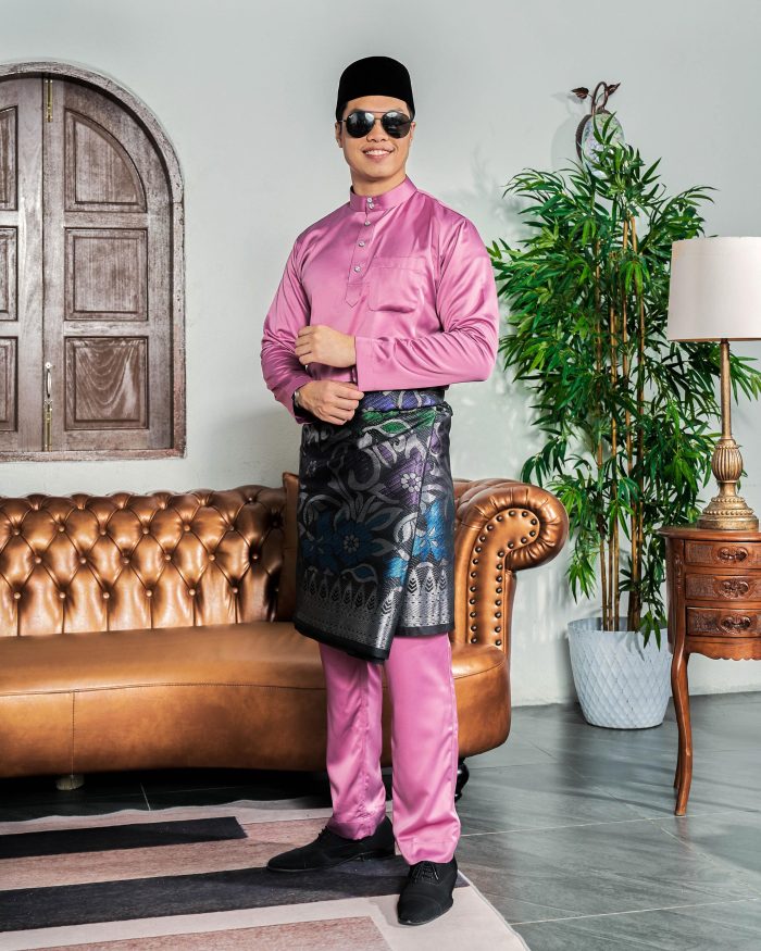 Baju Melayu Tailored Fit – Crotia Pink - Image 2