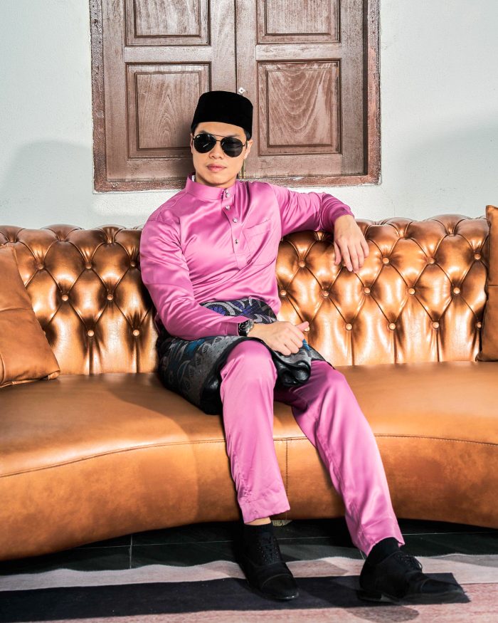 Baju Melayu Tailored Fit – Crotia Pink - Image 3