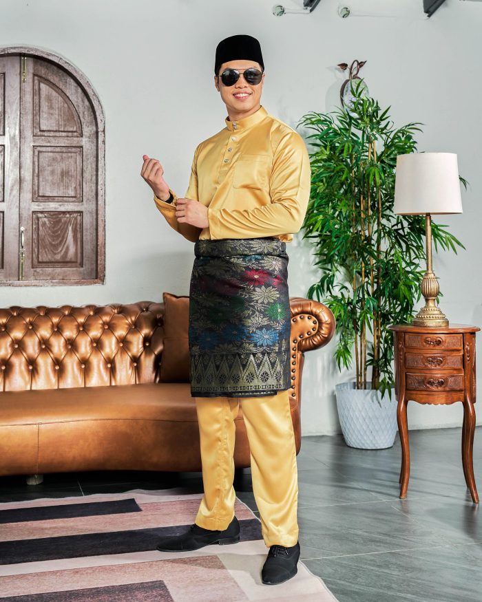 Baju Melayu Tailored Fit – Honey Mustard - Image 2