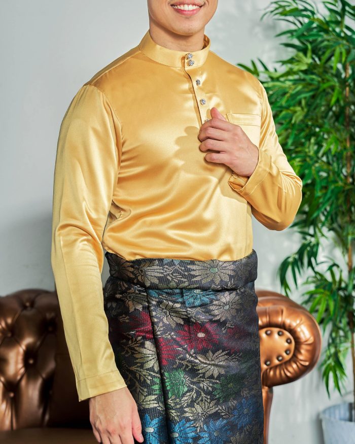 Baju Melayu Tailored Fit – Honey Mustard - Image 4