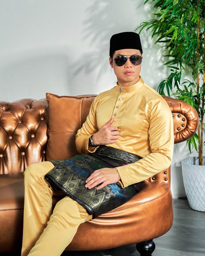 Baju Melayu Tailored Fit – Honey Mustard - Image 3