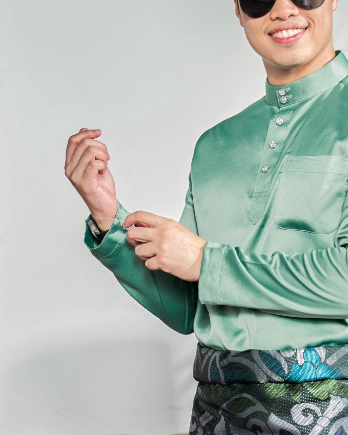 Baju Melayu Tailored Fit – Milky Green - Image 5