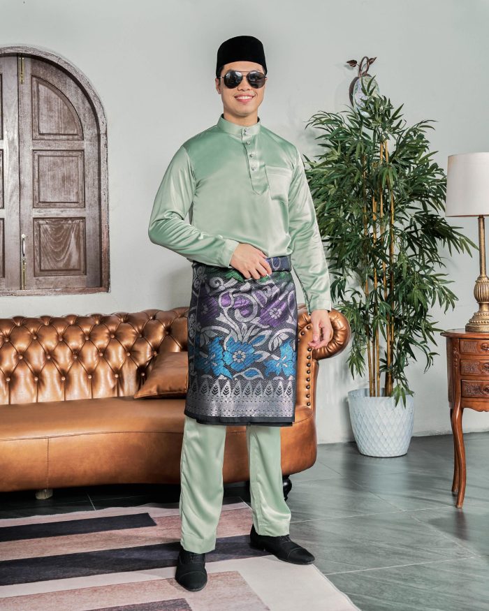 Baju Melayu Tailored Fit – Mint Green