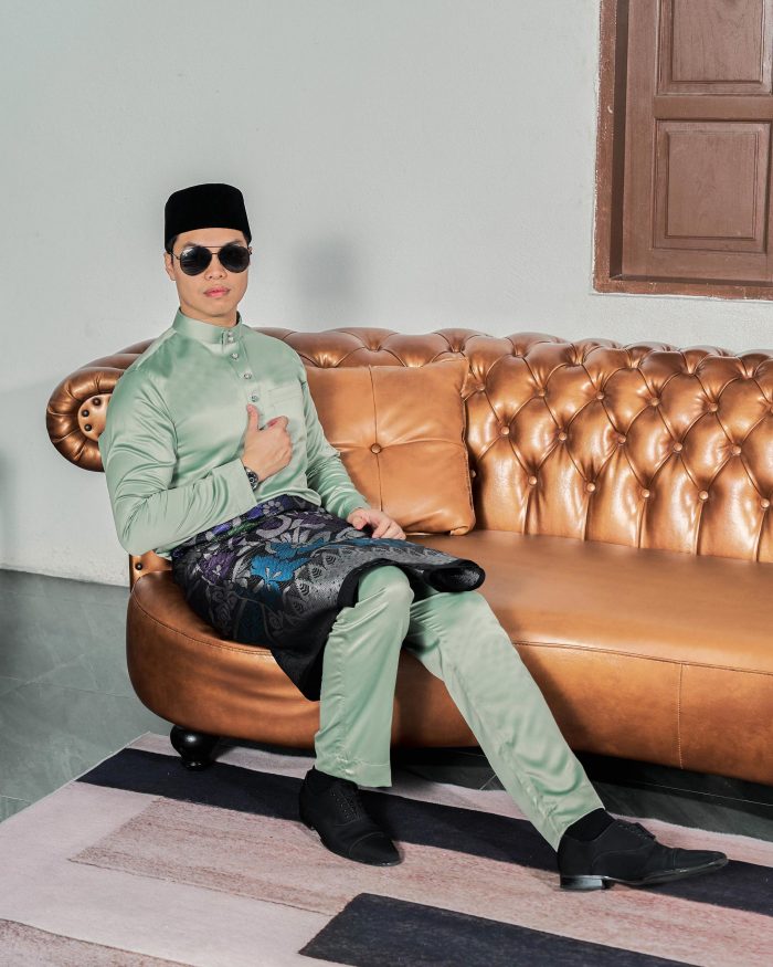 Baju Melayu Tailored Fit – Mint Green - Image 2