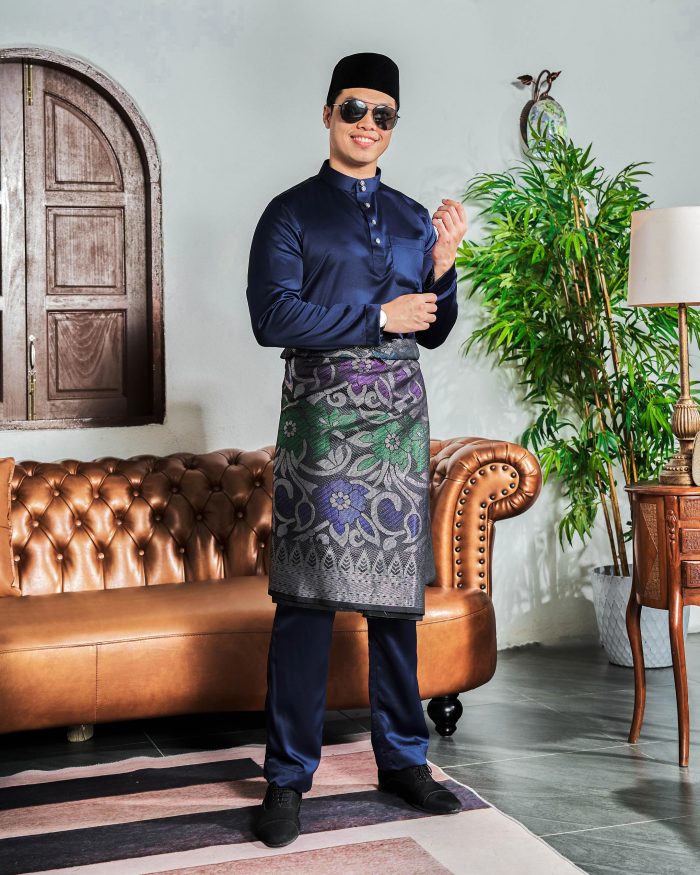 Baju Melayu Tailored Fit – Navy Blue