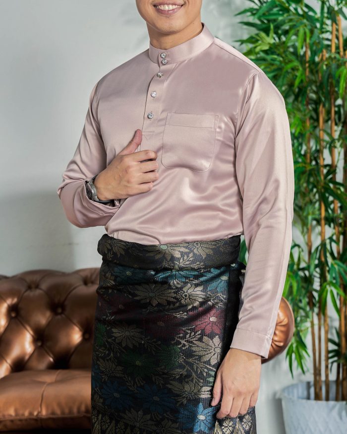 Baju Melayu Tailored Fit – Nude Champagne - Image 3