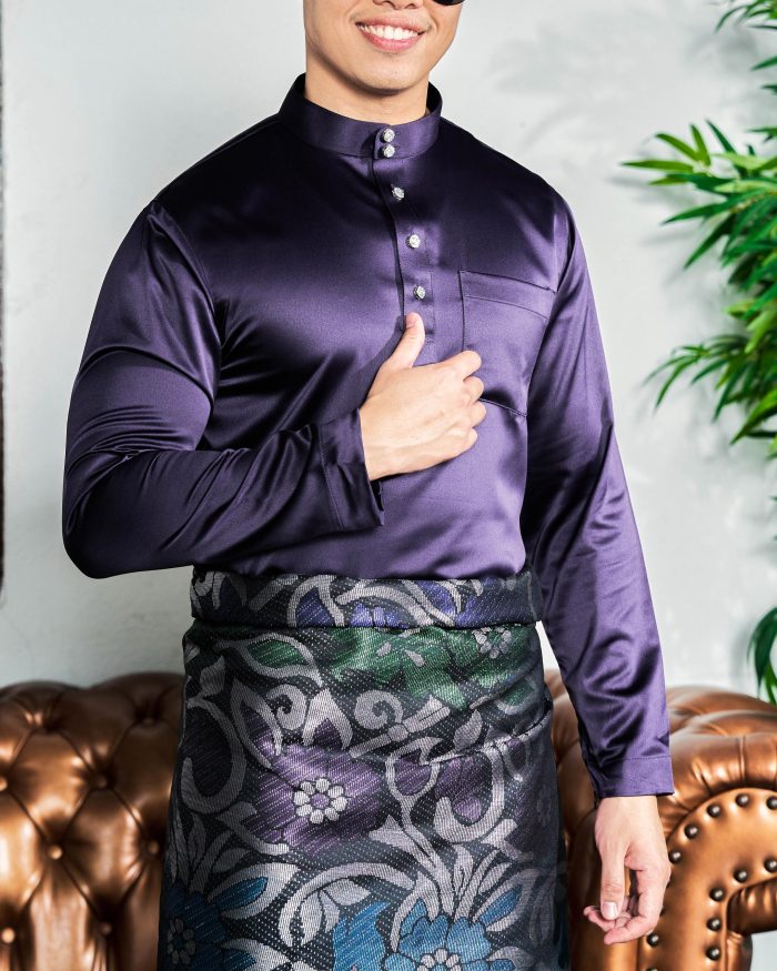 Baju Melayu Tailored Fit – Violet - Image 4