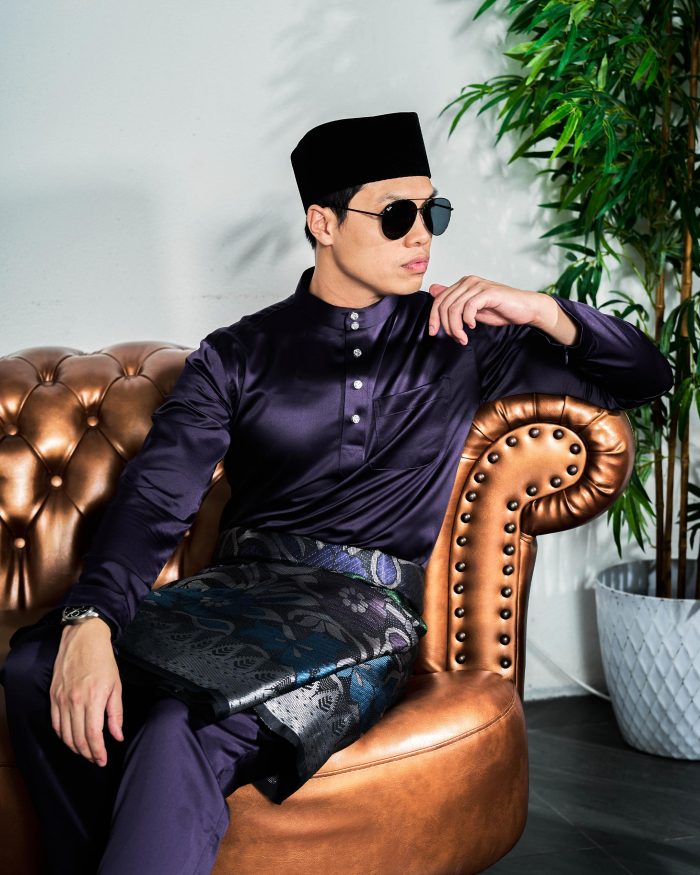 Baju Melayu Tailored Fit – Violet - Image 3