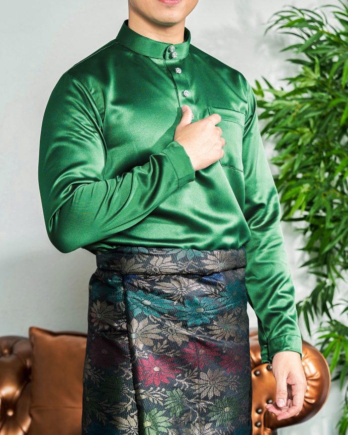 Baju Melayu Tailored Fit – Zamrud Green - Image 4