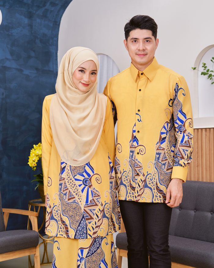 Baju Kurung Moden Batik Sultanah - Sumatera Canary Sun - Image 5