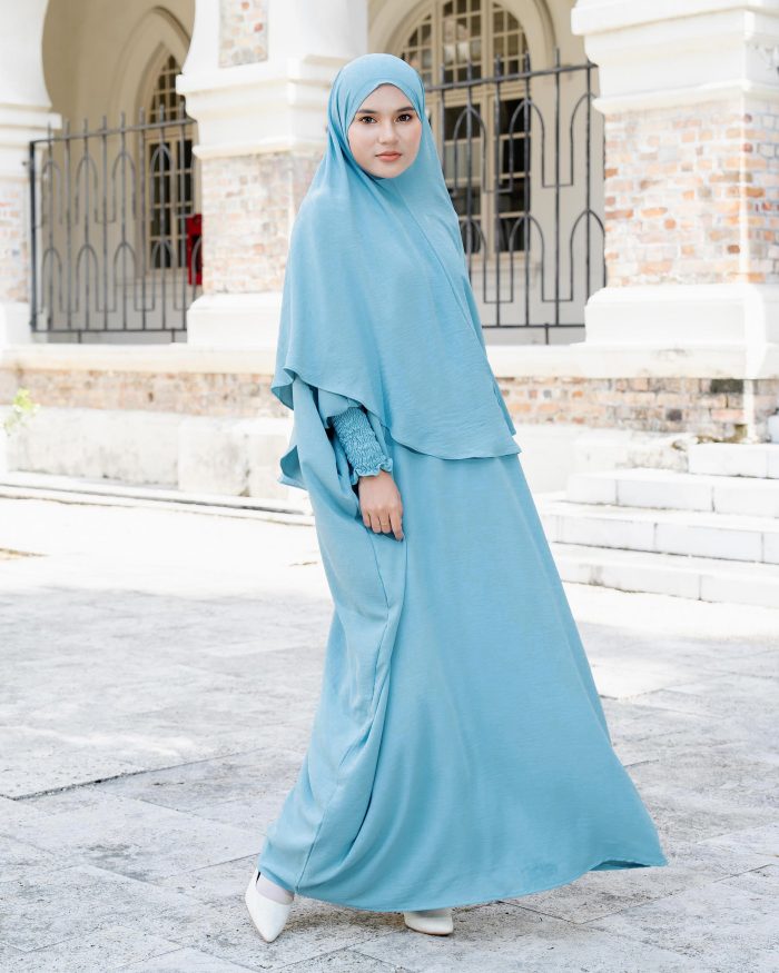 Abaya Kaftan Reyfa - Ocean Blue - Image 2