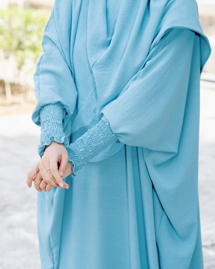 Abaya Kaftan Reyfa - Ocean Blue - Image 3