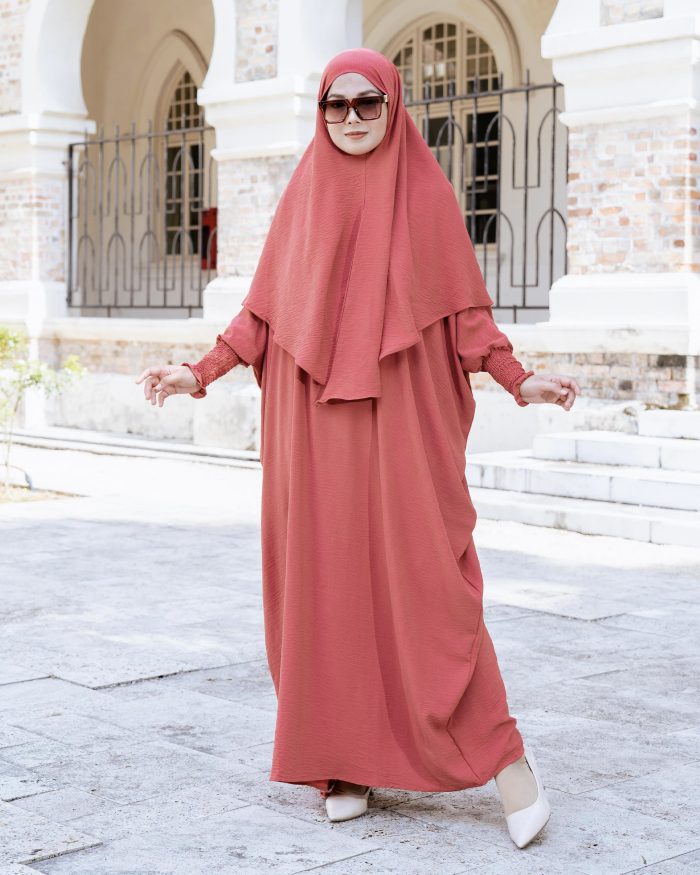 Khimar Reyfa – Coral Rose - Image 3
