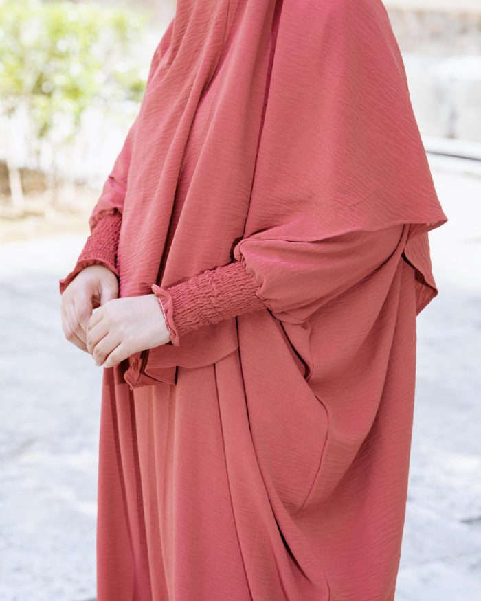 Abaya Kaftan Reyfa - Coral Rose - Image 4