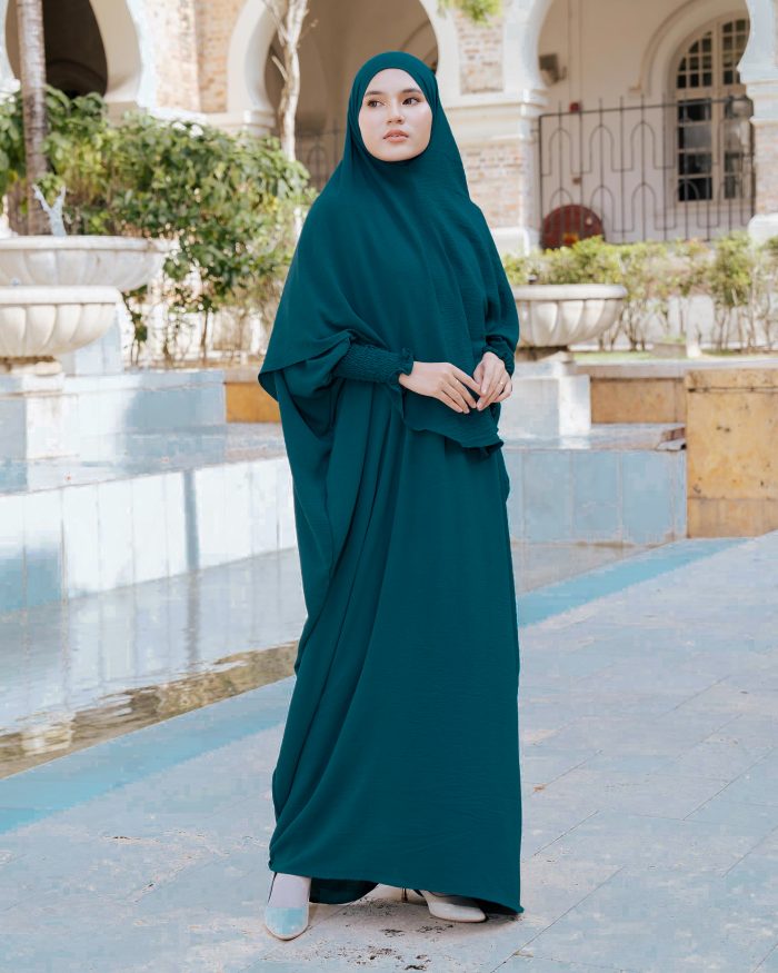 Abaya Kaftan Reyfa - Dark Pine - Image 4