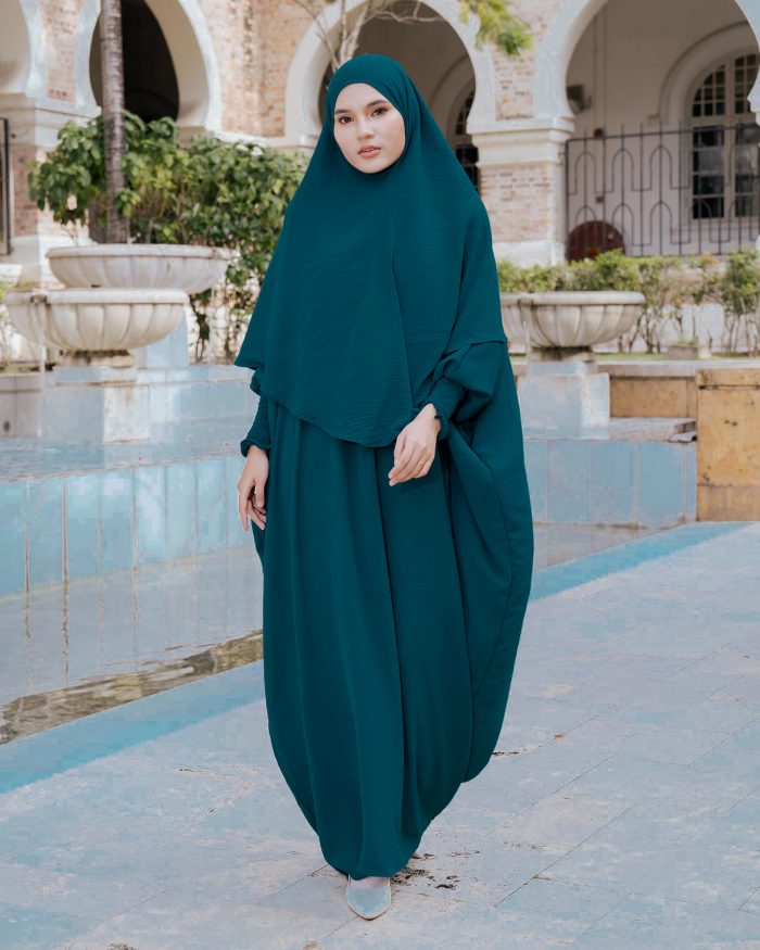 Abaya Kaftan Reyfa - Dark Pine - Image 2