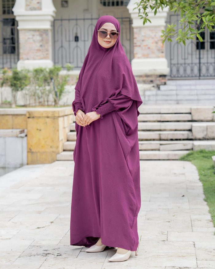 Abaya Kaftan Reyfa - Magenta - Image 2