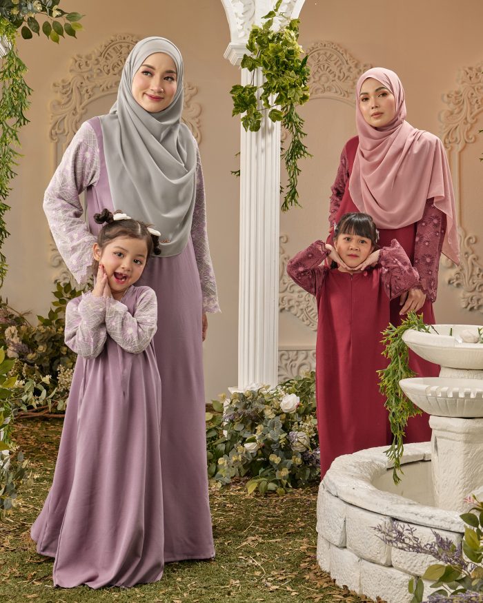 Abaya Lace Suhana Kids - Salmon Blush - Image 5