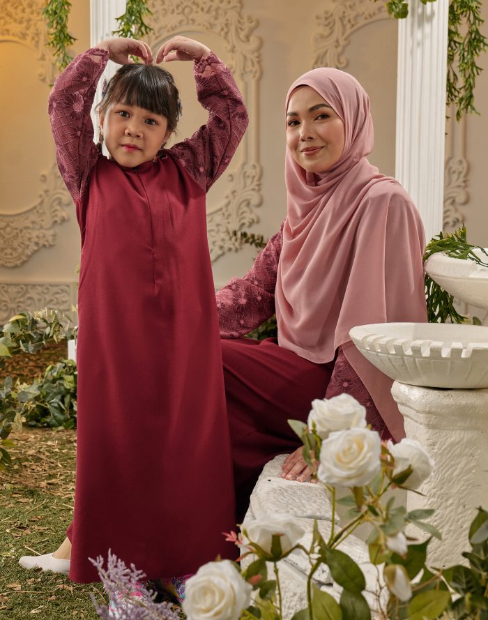 Abaya Lace Suhana Kids - Pine Green - Image 6