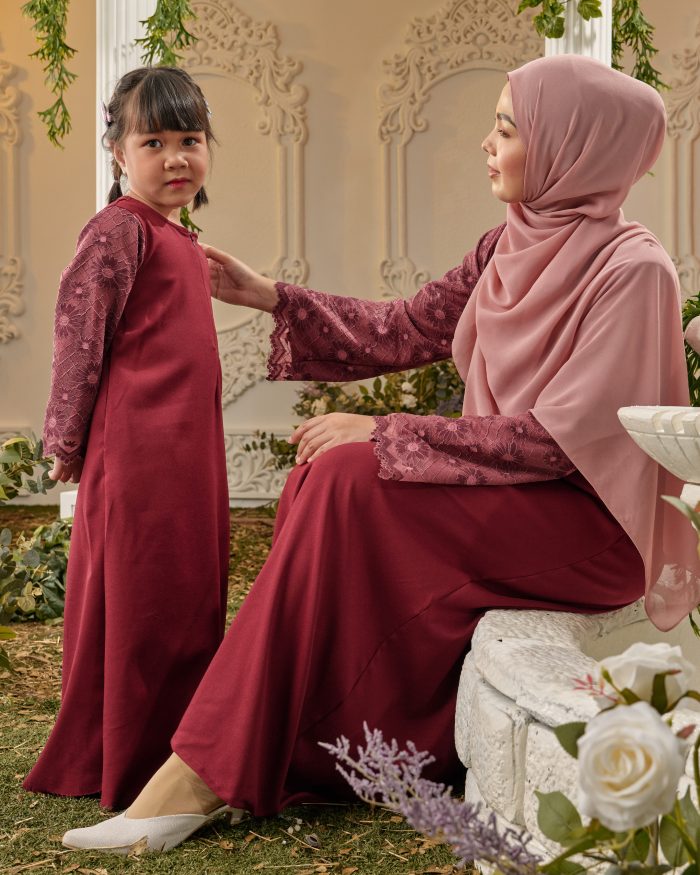 Abaya Lace Suhana Kids - Taffy Pink - Image 7