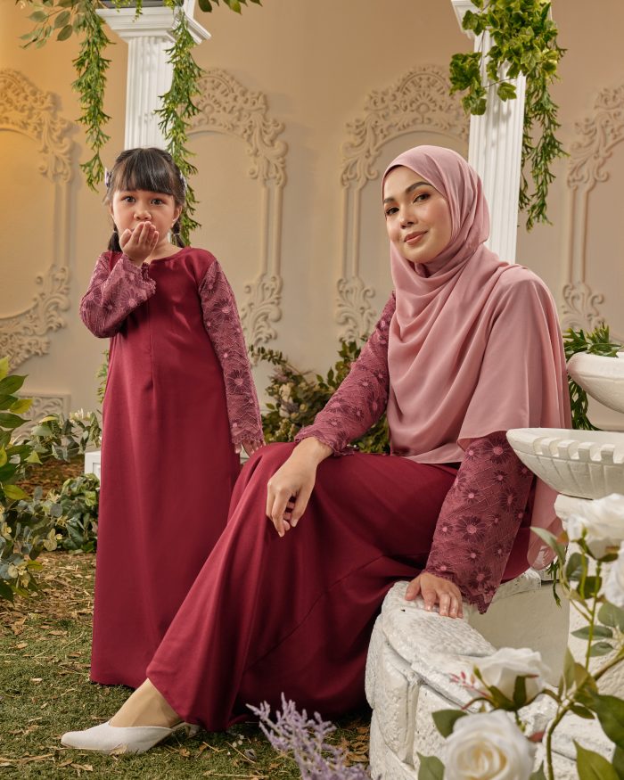 Abaya Lace Suhana Kids - Latte Nude - Image 6