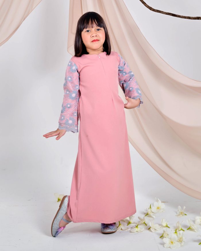 Abaya Lace Suhana Kids - Taffy Pink - Image 3