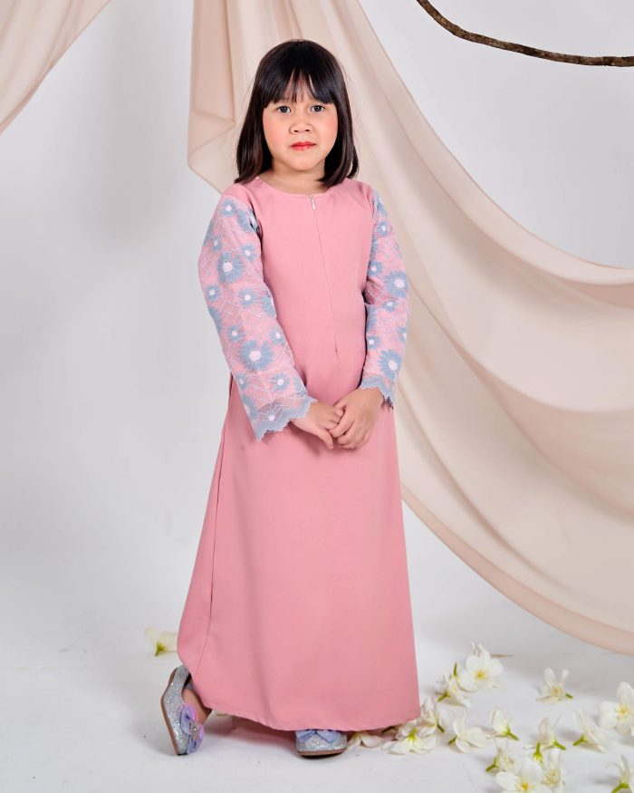 Abaya Lace Suhana Kids - Taffy Pink - Image 4