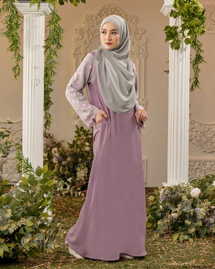 Abaya Lace Suhana - Periwinkle Purple - Image 3