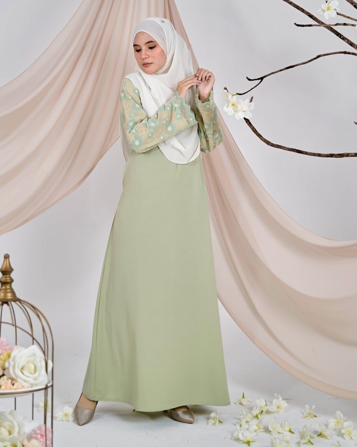 Abaya Lace Suhana - Pistachio Green - Image 2