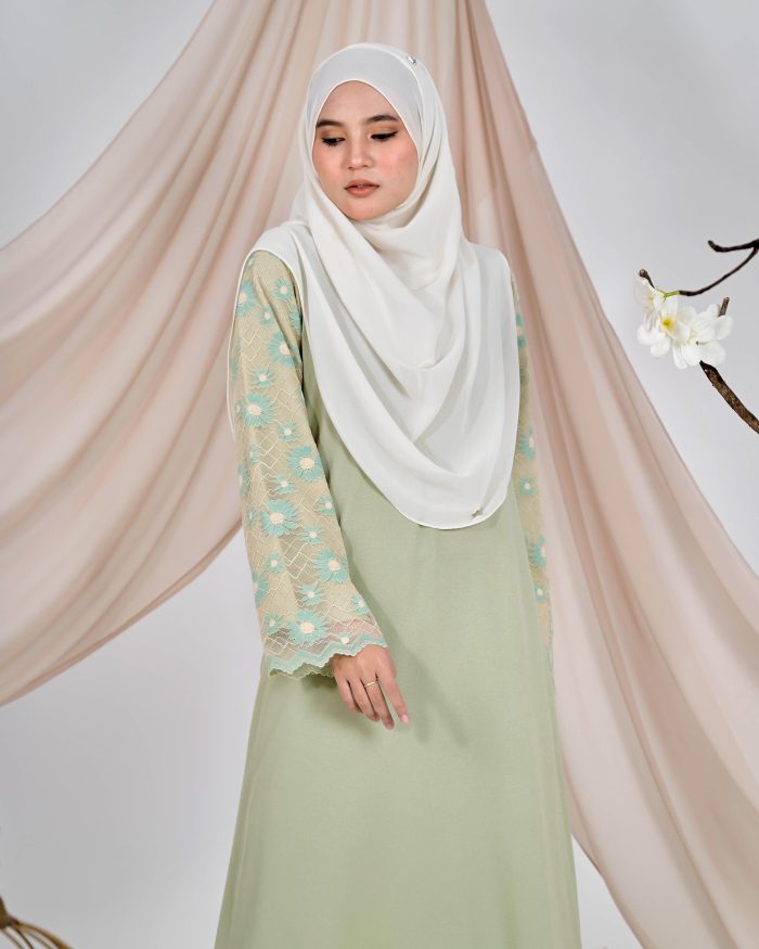 Abaya Lace Suhana - Pistachio Green - Image 4