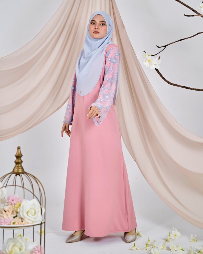 Abaya Lace Suhana - Taffy Pink