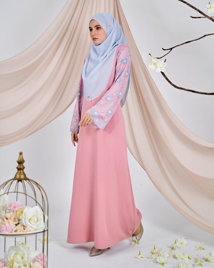 Abaya Lace Suhana - Taffy Pink - Image 3