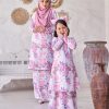 Baju Kurung Pahang Laura Printed Kids 9.0 - Alcae Peony - Image 4